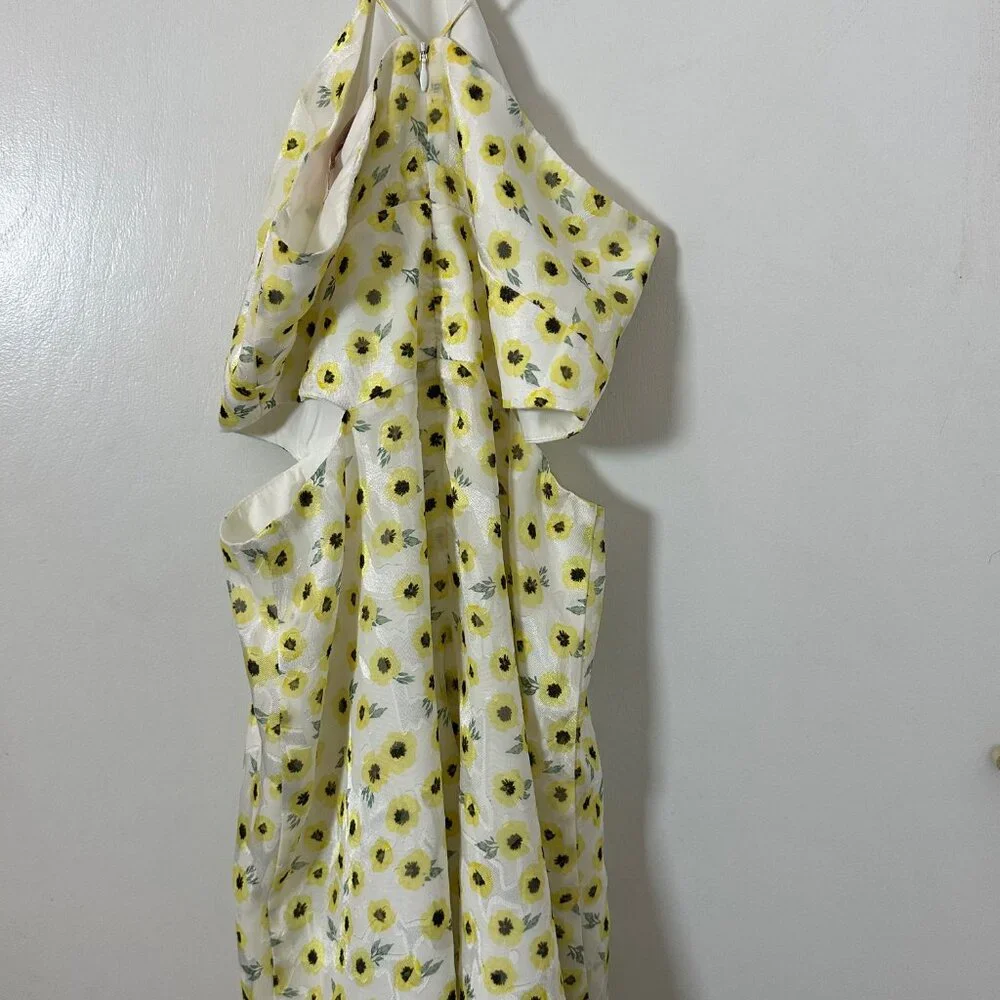 VGC Hutch Anthropologie String Halter neck Yellow Motif Ditsy Floral Romper SZ 6 - Picture 5 of 14